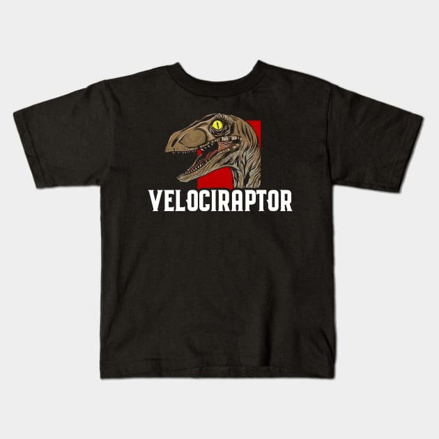 Awesome Velociraptor Dinosaur Ferocious Dino Kids T-Shirt by theperfectpresents